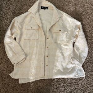 White Birch Cream Button Down Shacket